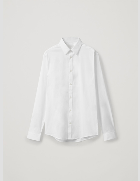 Brunello Cucinelli French Collar Shirt in White - Leo Edit