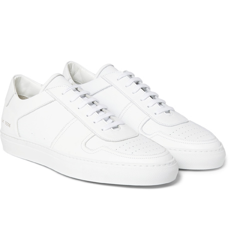 Common Projects White BBall Leather Sneakers - Leo Edit
